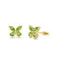 Peridot Butterfly Stud Earrings in 14K Gold — view 1