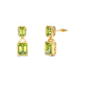 Emerald Peridot Dangle Drop Earrings in 14K Gold — view 1
