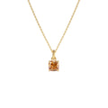 Cushion Cut Citrine Solitaire Necklace in 14K Gold — view 1