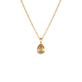 Pear Shape Citrine Solitaire Necklace in 14K Gold — view 1