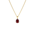 Pear Shape Garnet Solitaire Necklace in 14K Gold — view 1