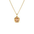 Asscher Cut Bezel Set Citrine Necklace in 14K Gold — view 1