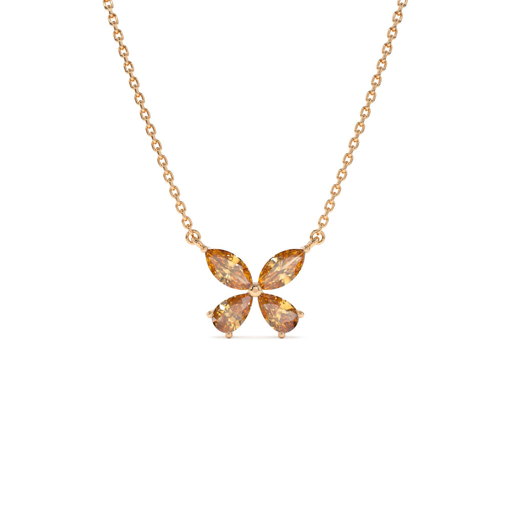 Citrine Butterfly Necklace in 14K Gold — view 3