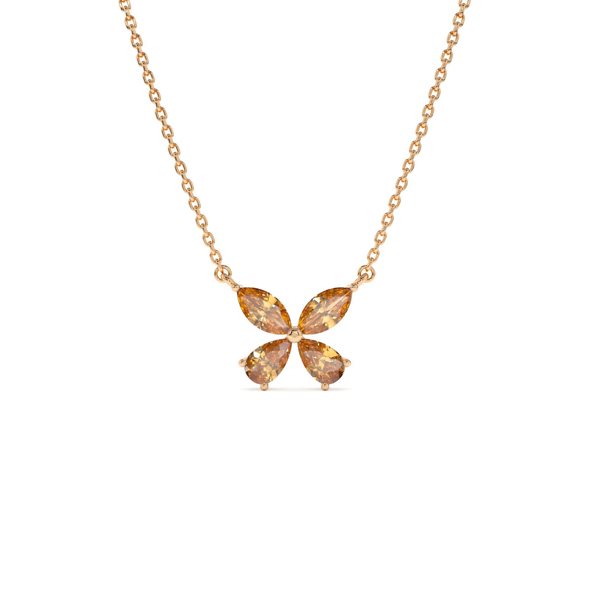 Citrine Butterfly Necklace in 14K Gold — view 3