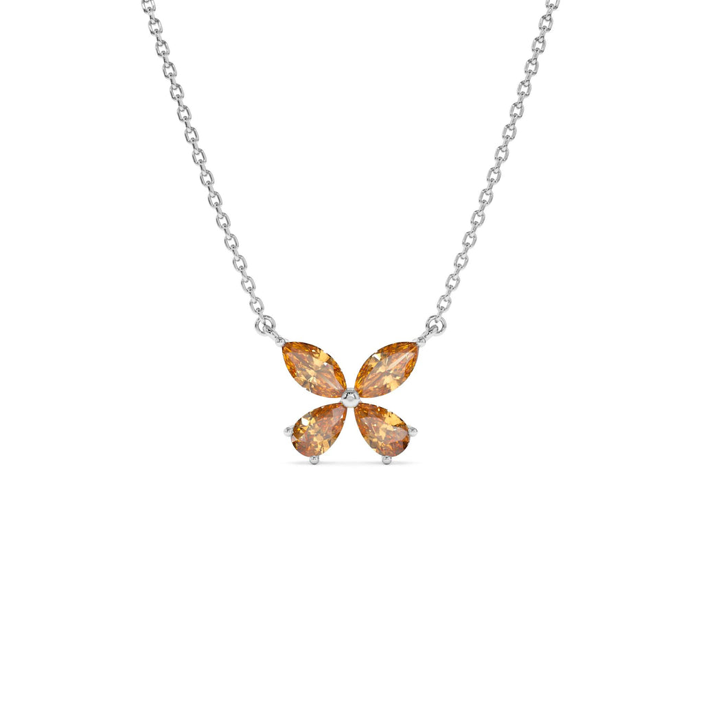Citrine Butterfly Necklace in 14K Gold — view 2