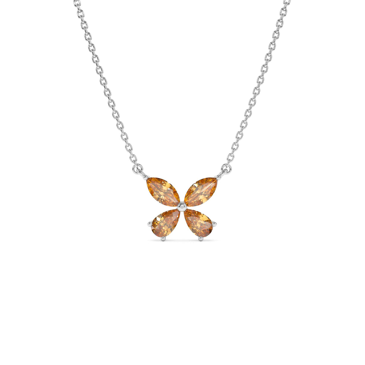Citrine Butterfly Necklace in 14K Gold — view 2