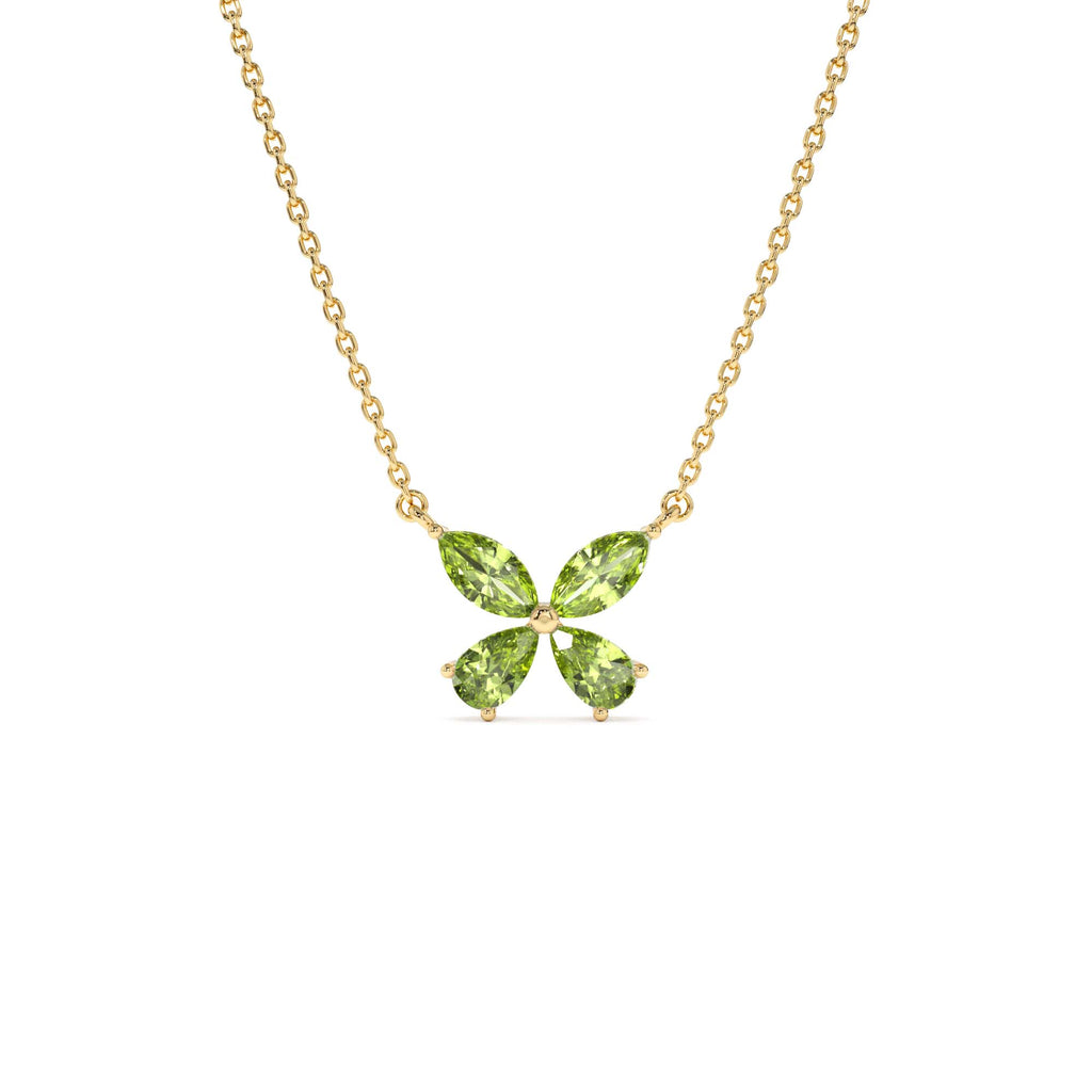 Peridot Butterfly Necklace in 14K Gold — view 1