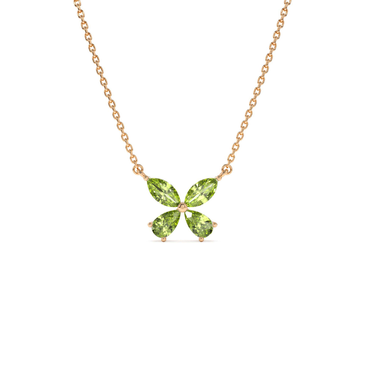 Peridot Butterfly Necklace in 14K Gold — view 3