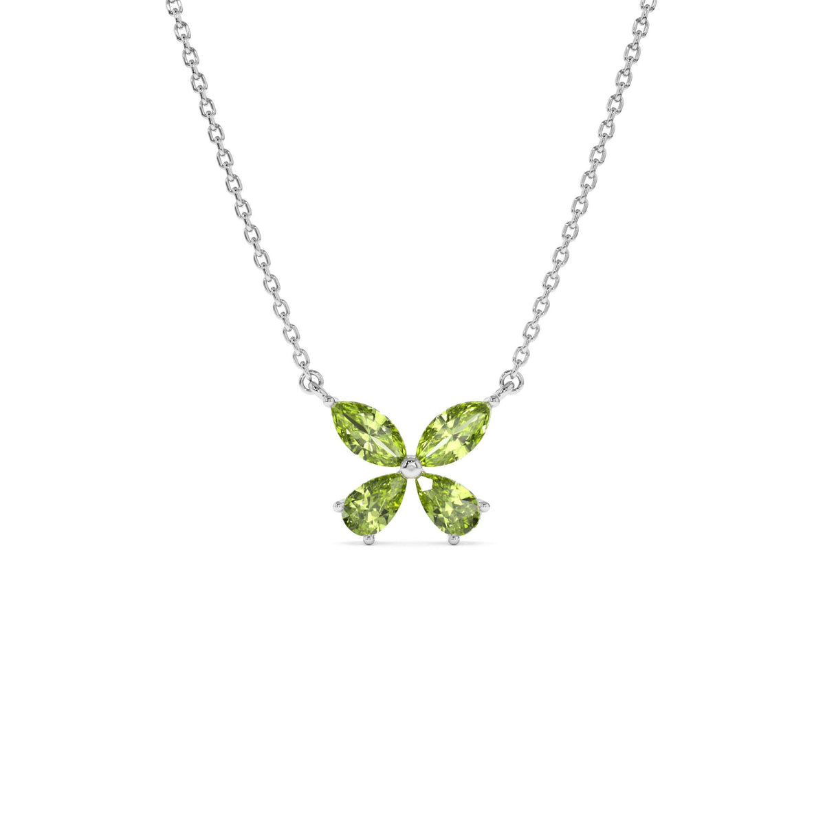 Peridot Butterfly Necklace in 14K Gold — view 2