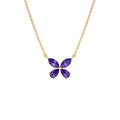 Amethyst Butterfly Necklace in 14K Gold — view 1