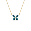 London Blue Topaz Butterfly Necklace in 14K Gold — view 1