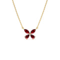 Garnet Butterfly Necklace in 14K Gold — view 1