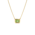 1.15 CTW Emerald Cut Bezel Setting Peridot in 14K Gold — view 1
