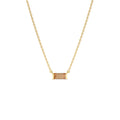 Baguette Citrine Dainty Birthstone Necklace in 14K Gold — view 1