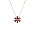 Garnet Flower Necklace in 14K Gold — view 1