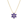 Amethyst Flower Necklace in 14K Gold — view 1