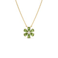 Peridot Flower Necklace in 14K Gold — view 1