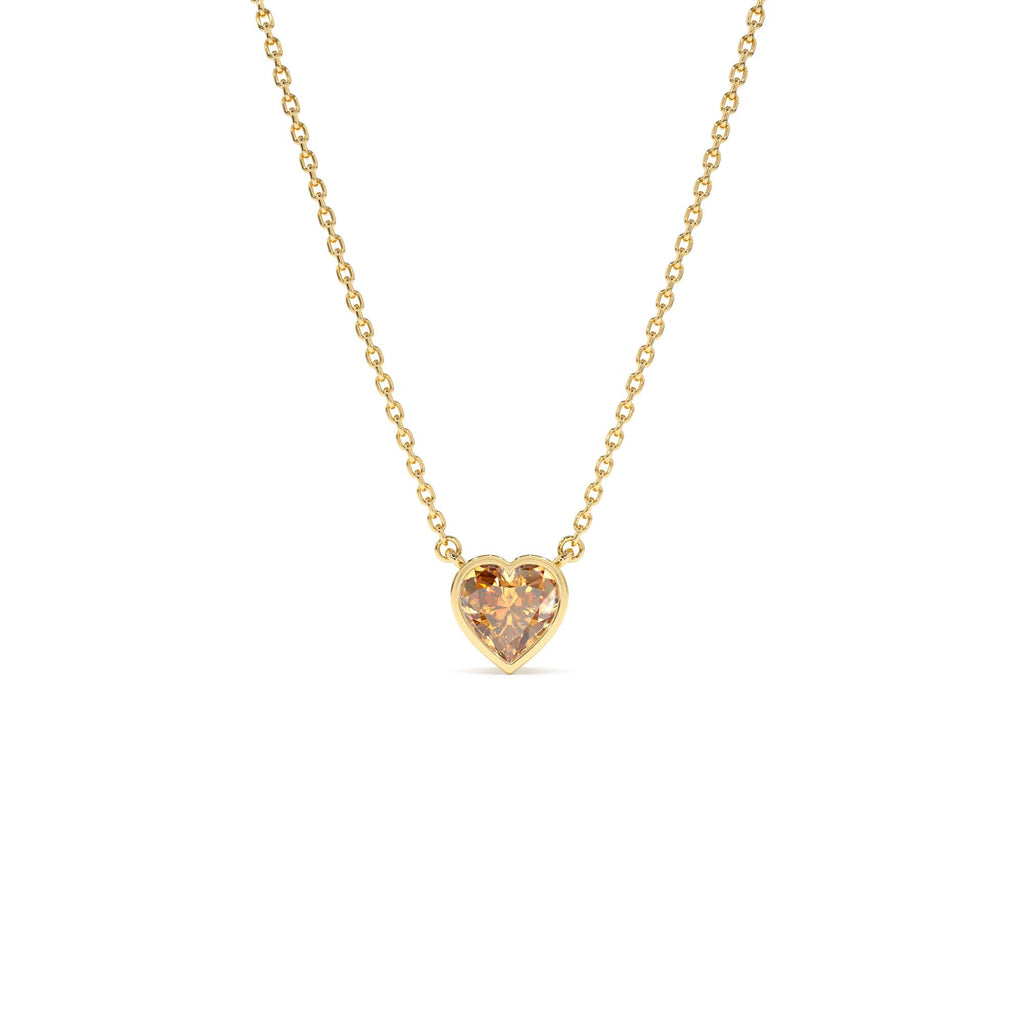 Heart Shaped Citrine Layering Necklace in 14K Gold — view 1
