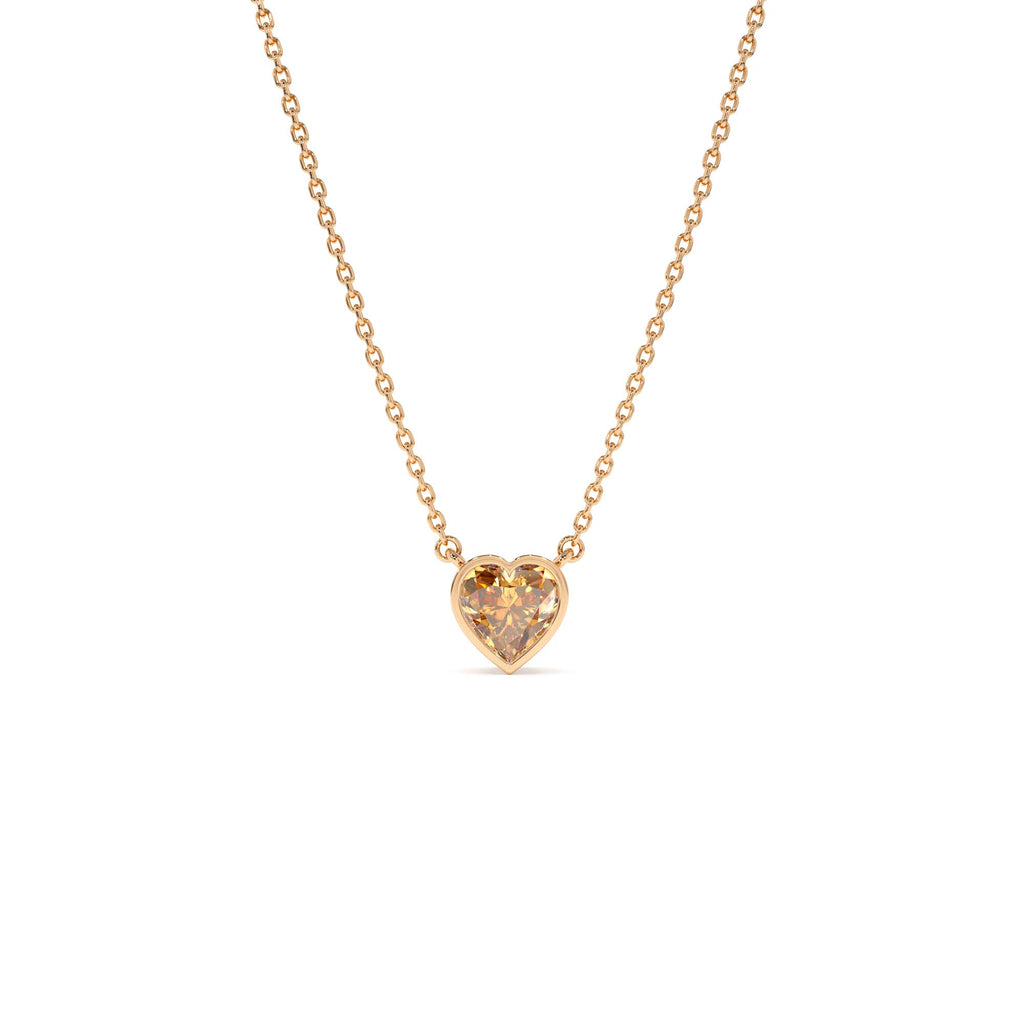 Heart Shaped Citrine Layering Necklace in 14K Gold — view 4