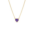 Heart Shaped Amethyst Layering Necklace in 14K Gold — view 1