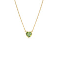Heart Shaped Peridot Layering Necklace in 14K Gold — view 1