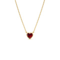 Heart Shaped Garnet Layering Necklace in 14K Gold — view 1
