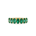 Oval Shaped Basket Setting Emerald Ring in 14K Gold — view 1