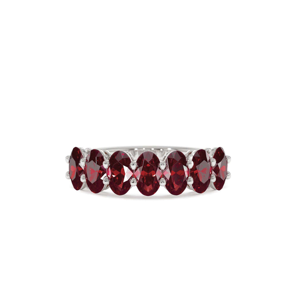 Oval Shaped Basket Setting Ruby Ring in 14K Gold — view 4