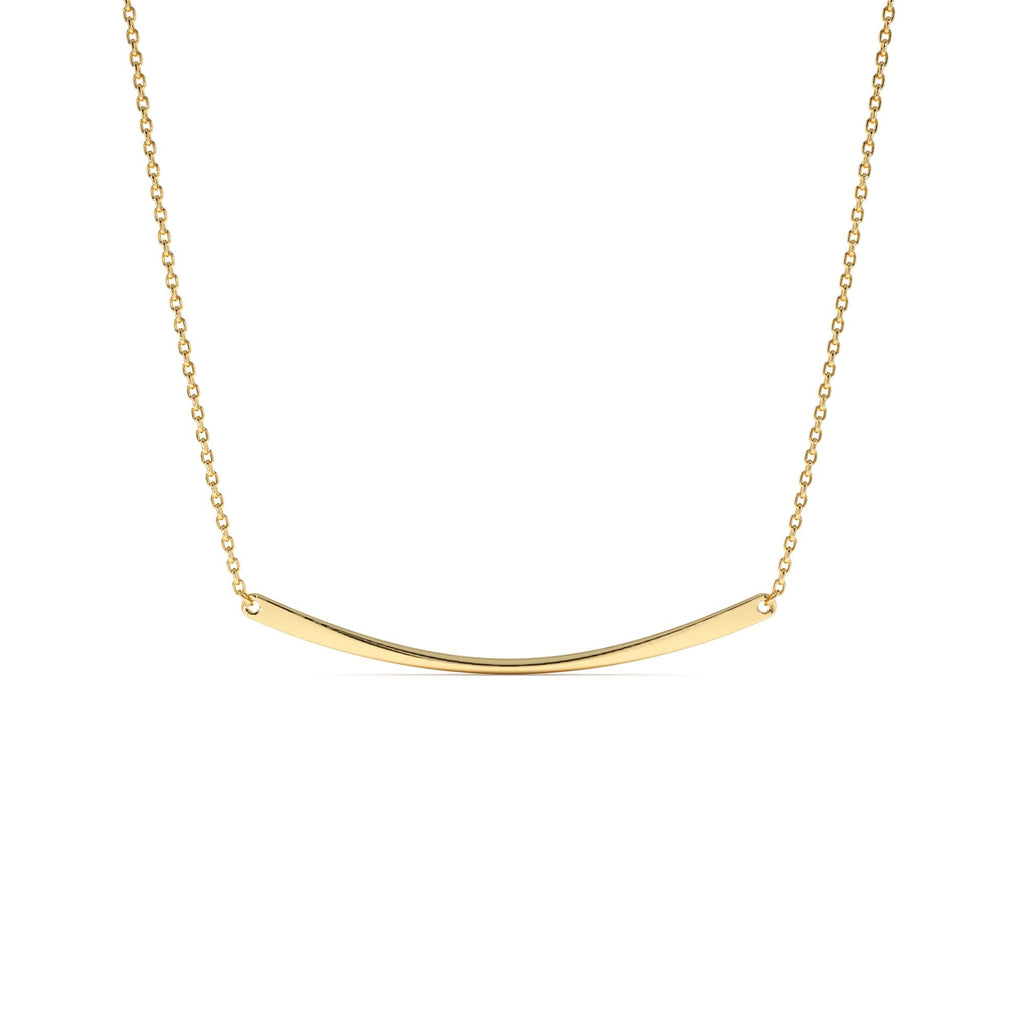 Curved Bar Necklace in 14K Gold — view 1