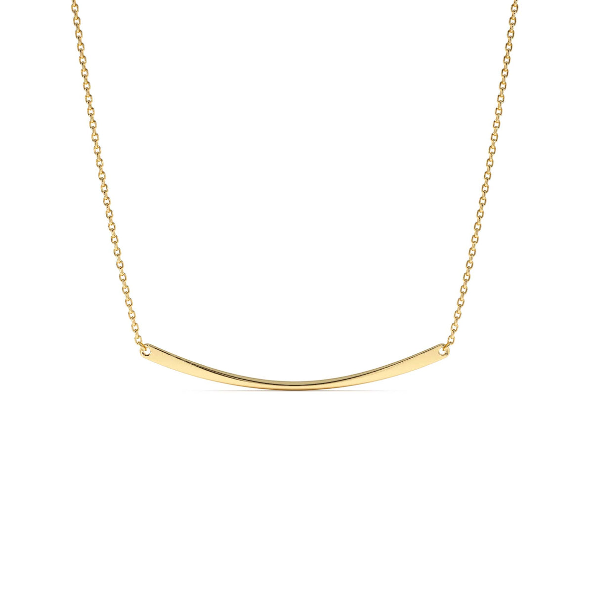 Curved Bar Necklace in 14K Gold — view 1