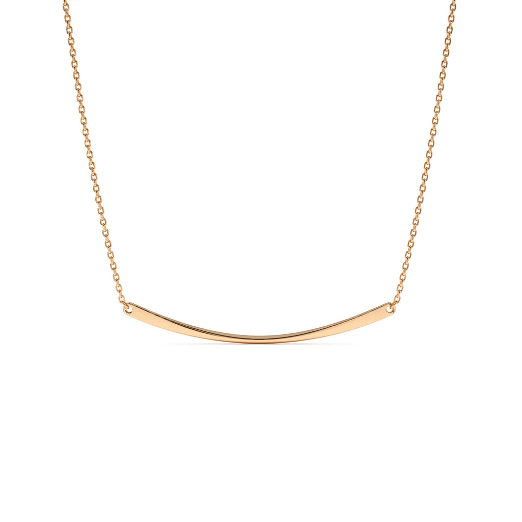 Curved Bar Necklace in 14K Gold — view 4