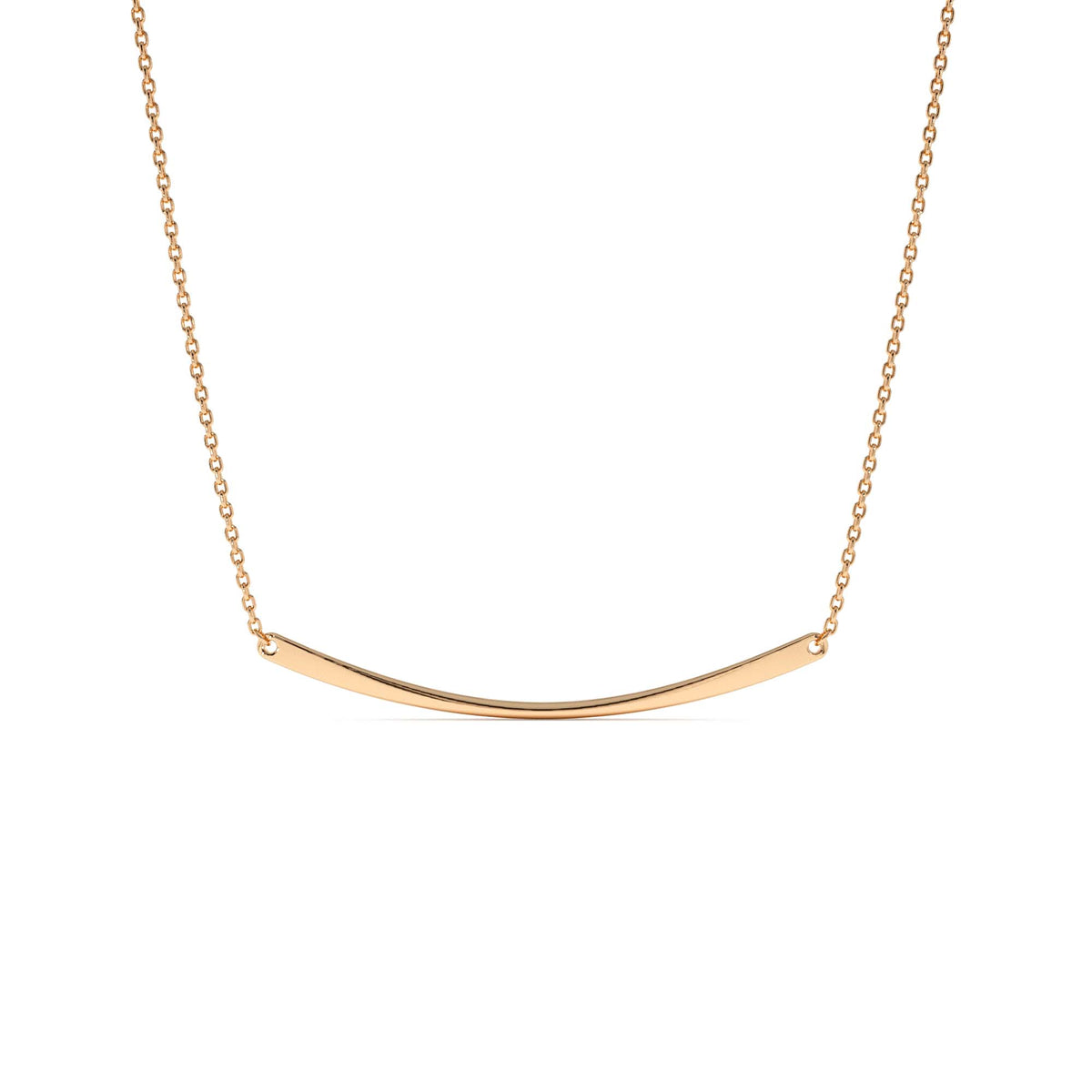 Curved Bar Necklace in 14K Gold — view 4