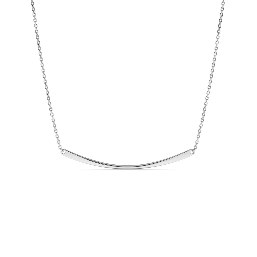 Curved Bar Necklace in 14K Gold — view 3