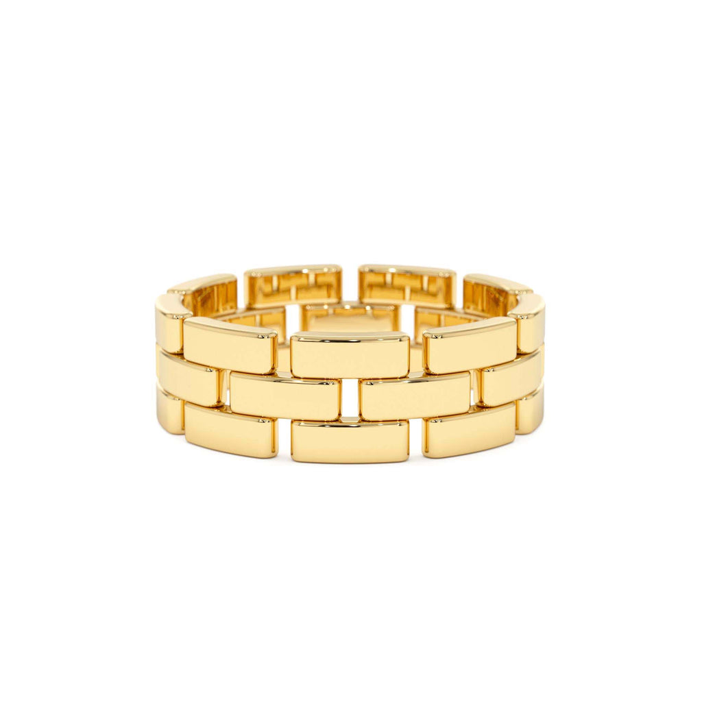 Wide Chain Link Ring in 14K Gold — view 1