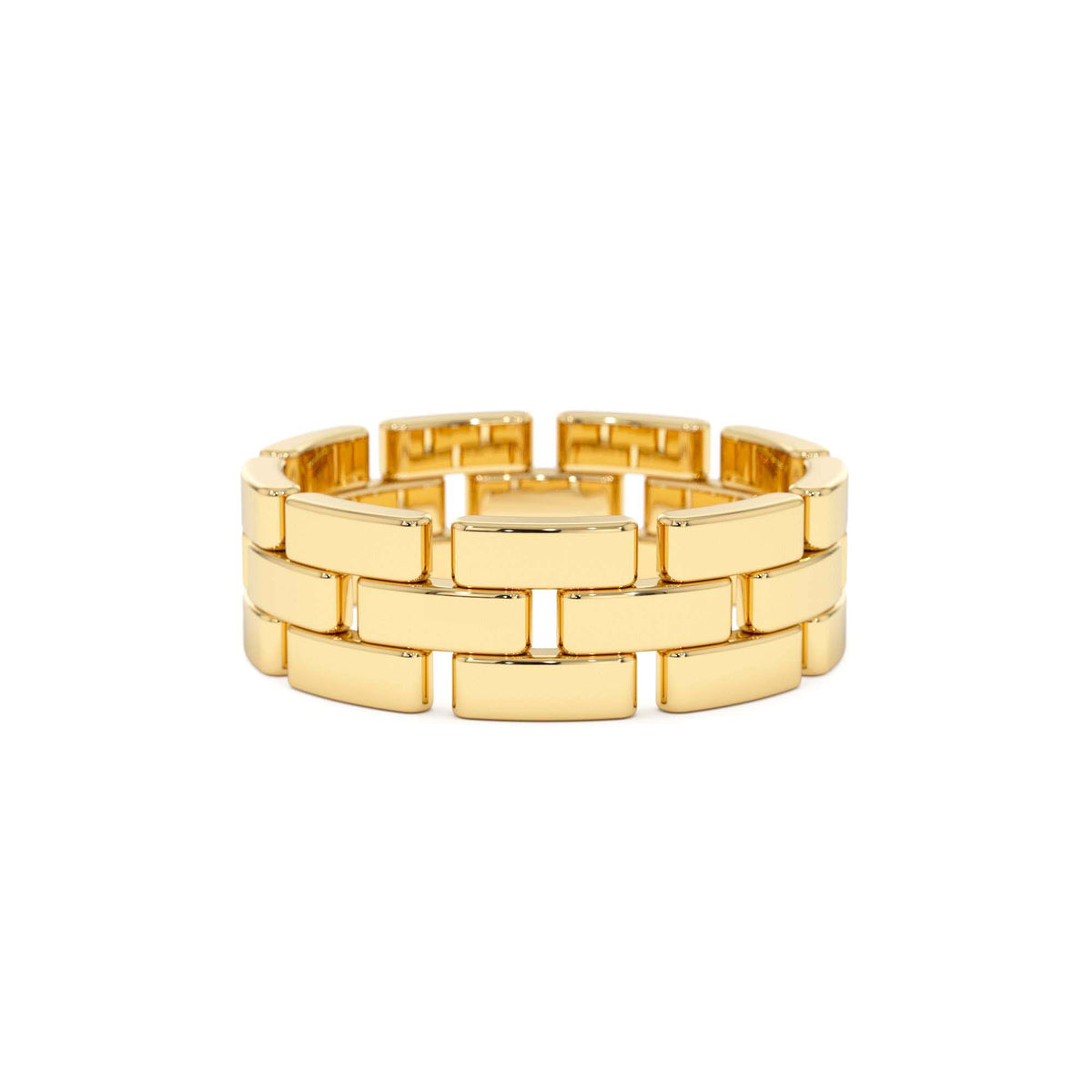 Wide Chain Link Ring in 14K Gold — view 1
