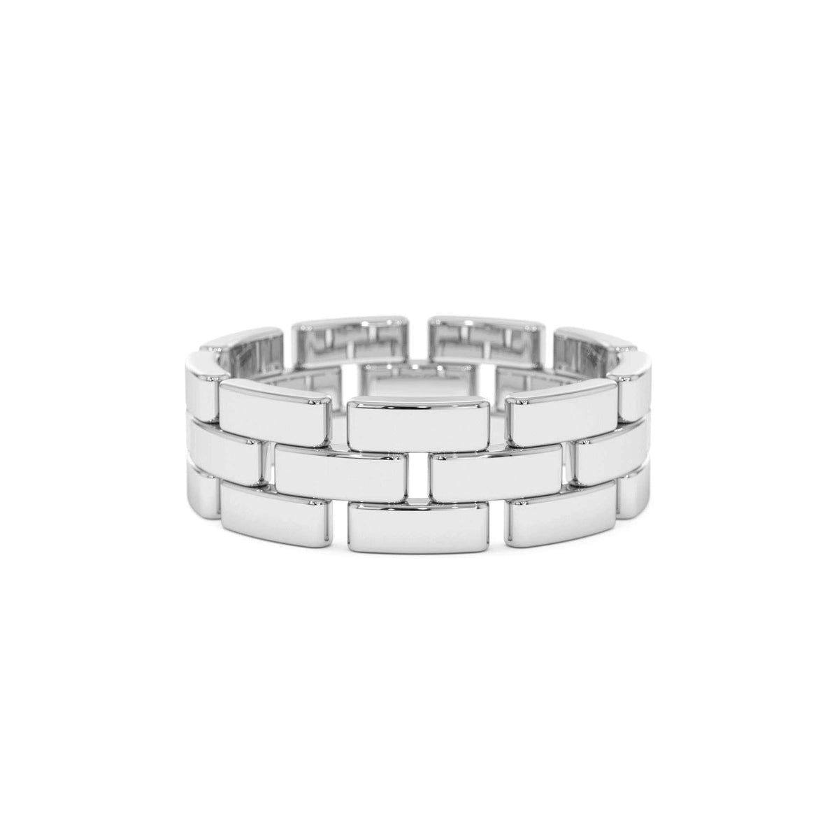 Wide Chain Link Ring in 14K Gold — view 4