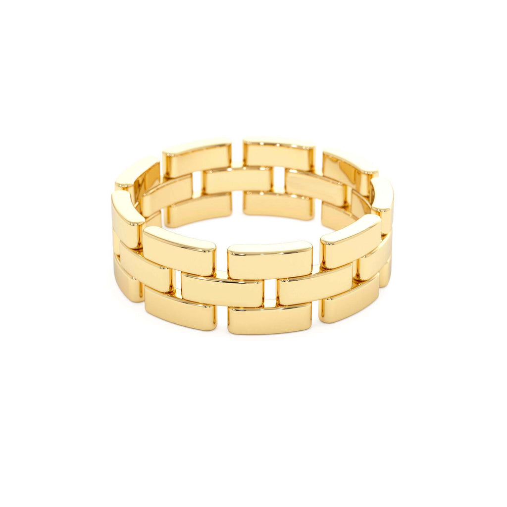 Wide Chain Link Ring in 14K Gold — view 2