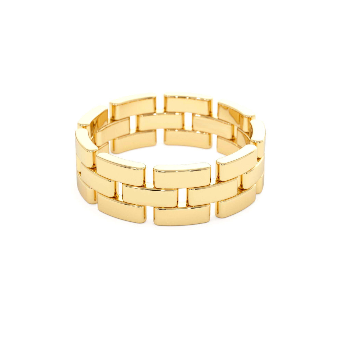 Wide Chain Link Ring in 14K Gold — view 2