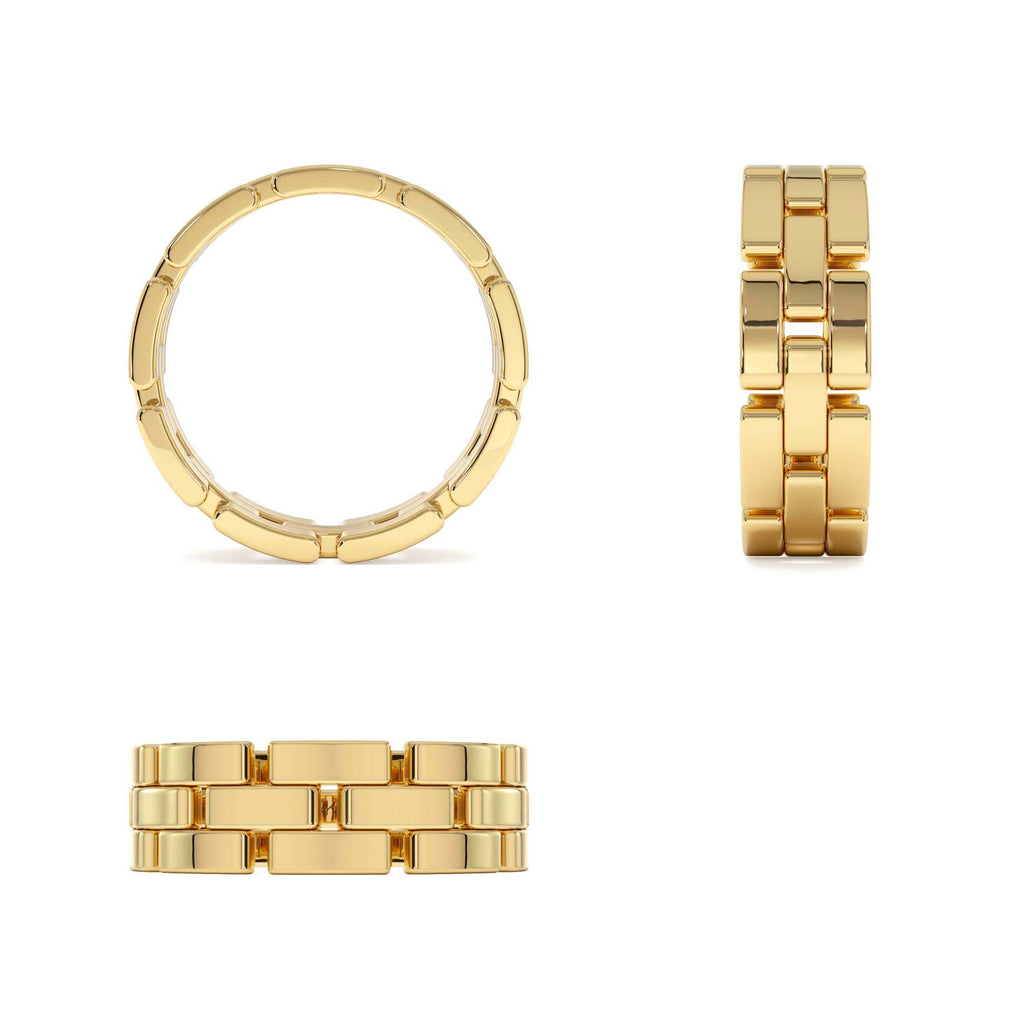 Wide Chain Link Ring in 14K Gold — view 3