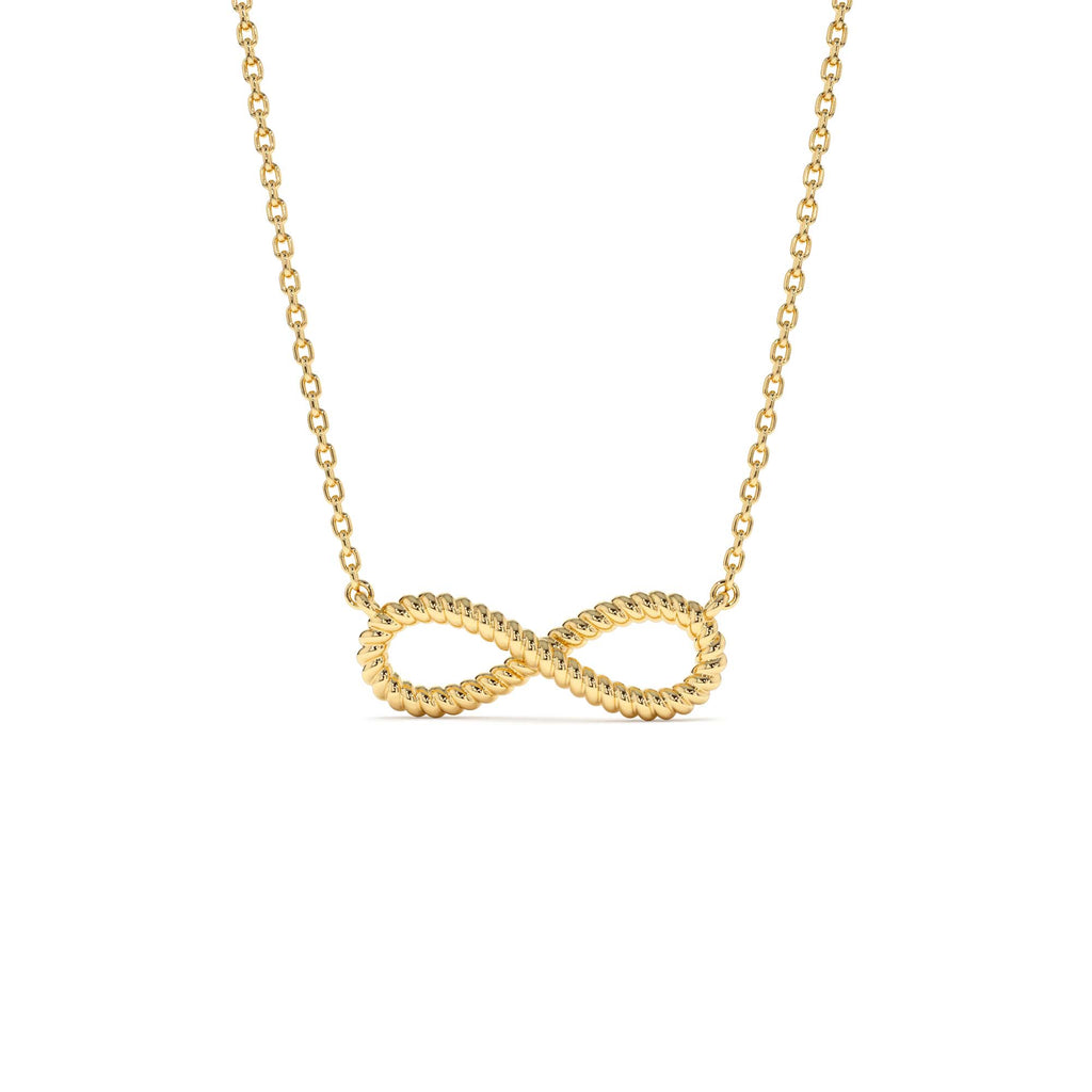 Twist Rope Infinity Necklace in 14K Gold — view 1