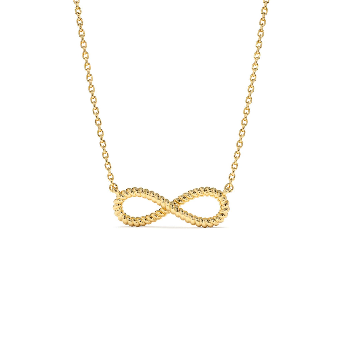 Twist Rope Infinity Necklace in 14K Gold — view 1