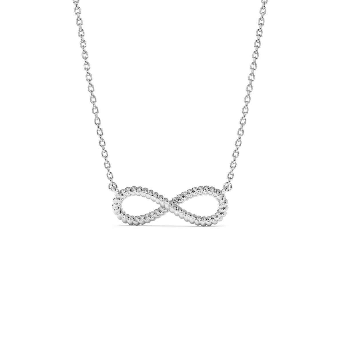 Twist Rope Infinity Necklace in 14K Gold — view 3