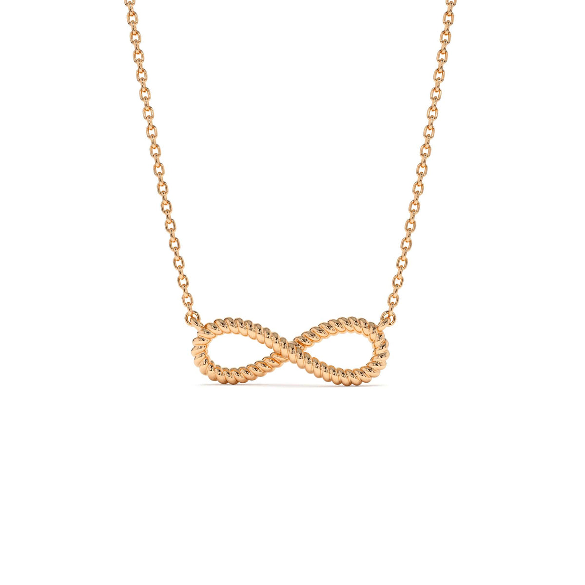 Twist Rope Infinity Necklace in 14K Gold — view 4