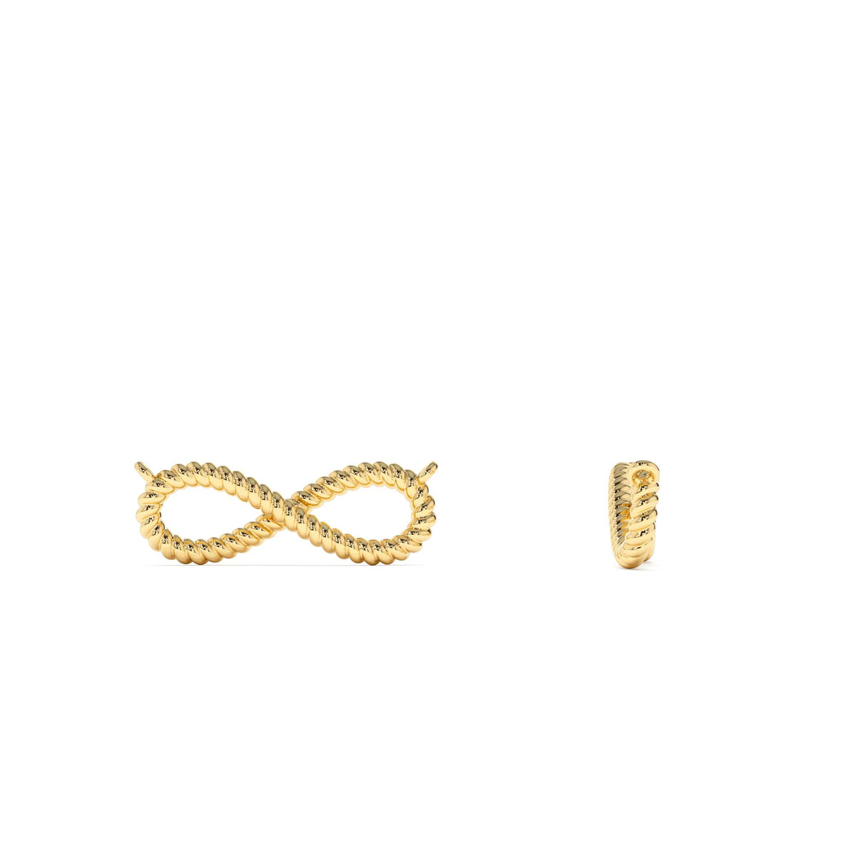 Twist Rope Infinity Necklace in 14K Gold — view 2