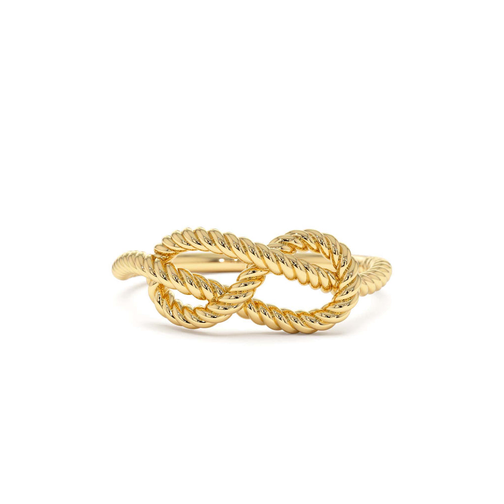Twist Rope Infinity Knot Ring in 14K Gold — view 1
