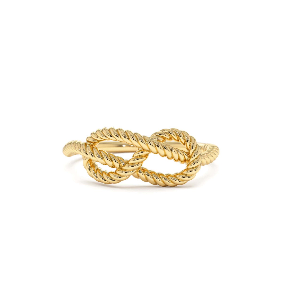 Twist Rope Infinity Knot Ring in 14K Gold — view 1
