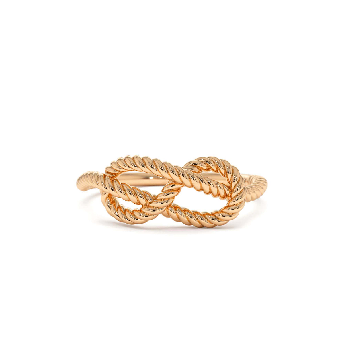 Twist Rope Infinity Knot Ring in 14K Gold — view 5