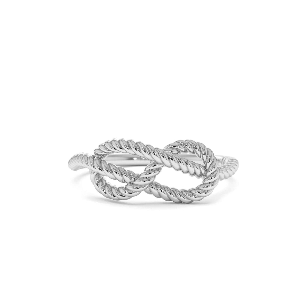Twist Rope Infinity Knot Ring in 14K Gold — view 4