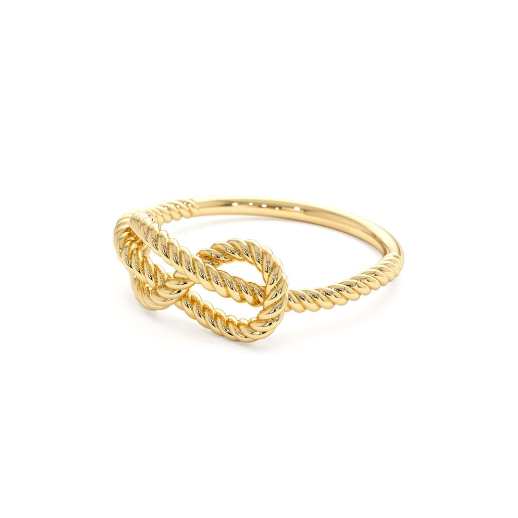 Twist Rope Infinity Knot Ring in 14K Gold — view 2