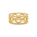 Rope Chain Link Unique Ring in 14K Gold — view 1